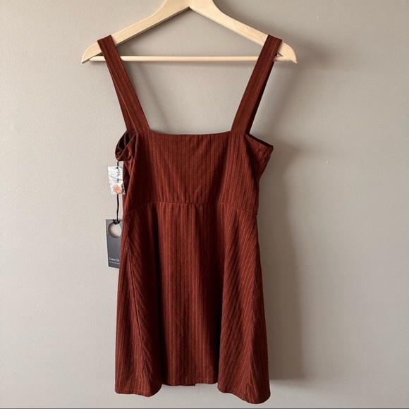 privacy please ribbed button front mini dress - Picture 9 of 9